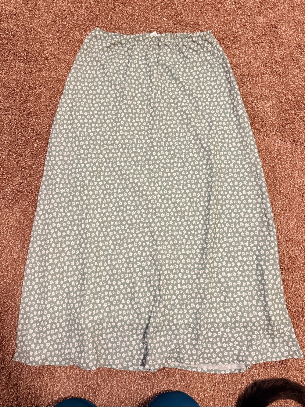 Tilly's Sage Green Floral Maxi Skirt